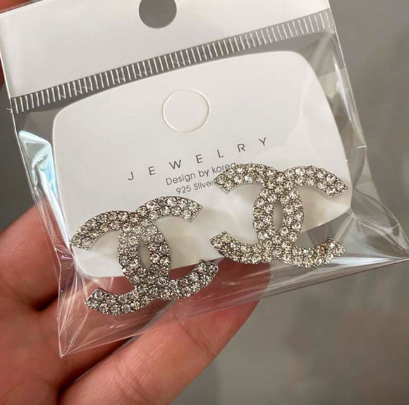 💎 Crystal Luxe Studs-Silver