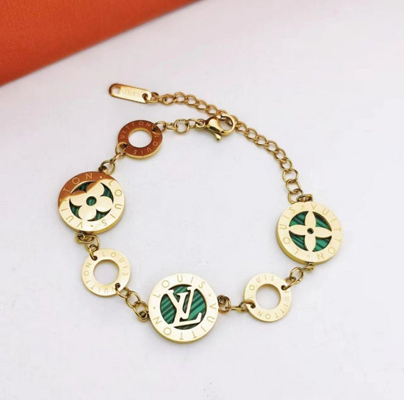 Gold and Green Bracelet