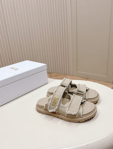 Beige D slides