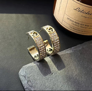 F Glow Rhinestone Hoop(in stock)