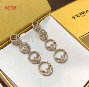 Rhinestone FF Drop Earrings
