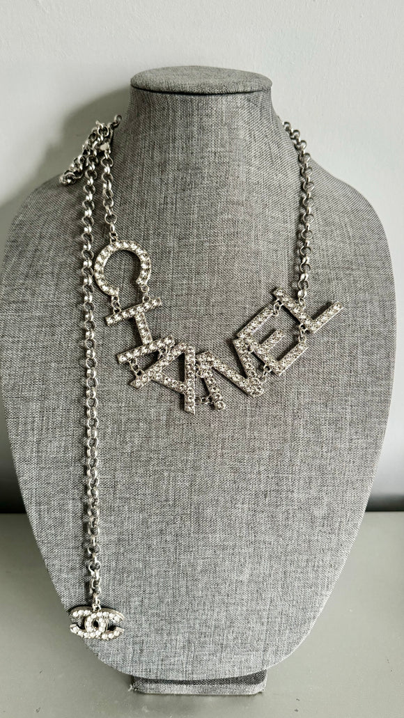 Silver Word Chain Belt/Necklace