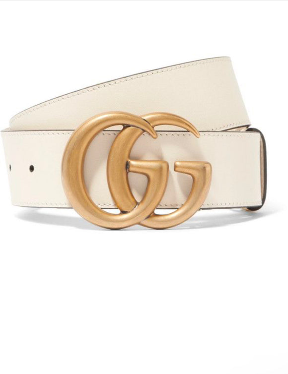 White Double G Belt