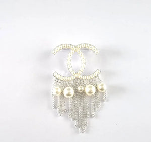 Pearl Tassel Silver Brooch