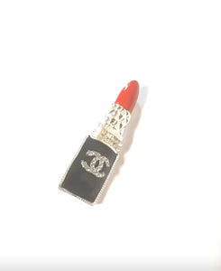 Silver Red lipstick Brooch