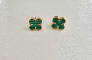 Green clover earrings