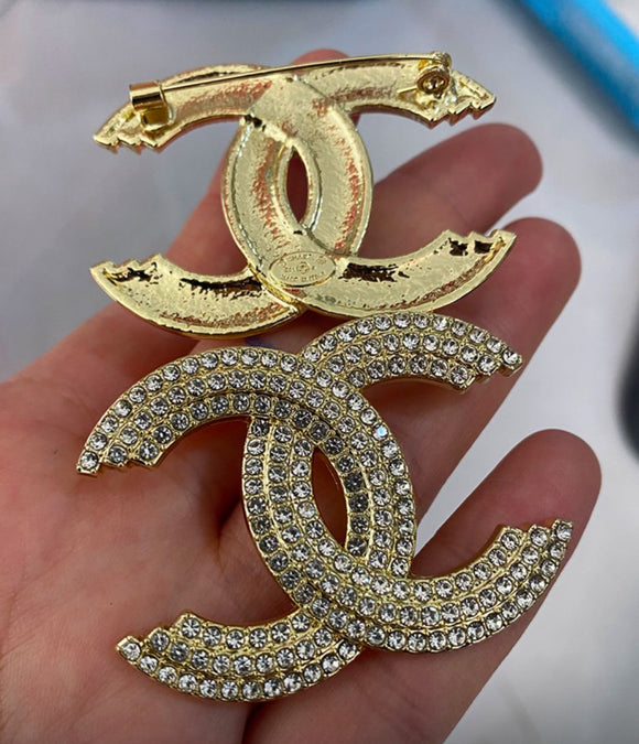 C Gold Brooch
