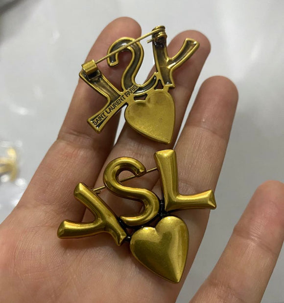 Gold Yes Brooch