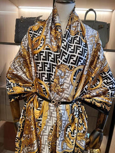 Brown silk scarf