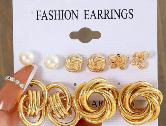 6 pairs Pearl Decor Earrings
