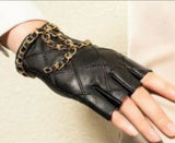 Black and Gold Finger less Gloves