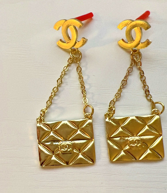 Gold Bag Earrings