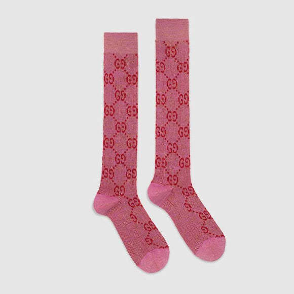Pink and Red knee Socks